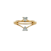 18k Yellow Gold and Diamond Fancy Ring in size 5 and total gold weight of 2.65g